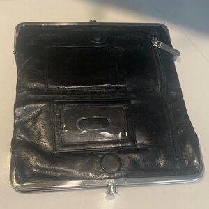 Women’s Black Leather Hobo Wallet - Vinatge
